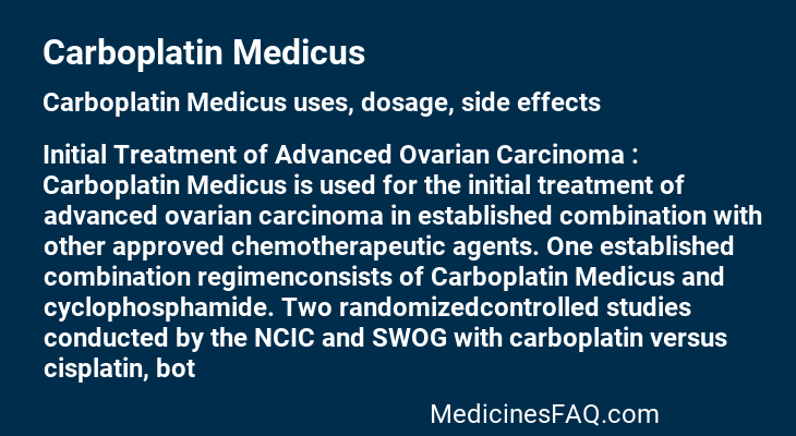 Carboplatin Medicus