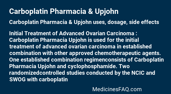 Carboplatin Pharmacia & Upjohn