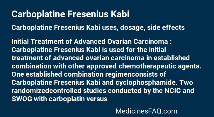 Carboplatine Fresenius Kabi