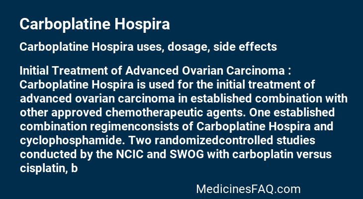 Carboplatine Hospira