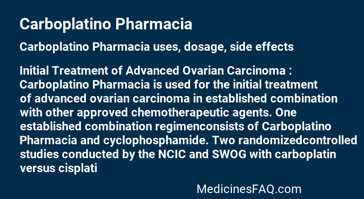 Carboplatino Pharmacia