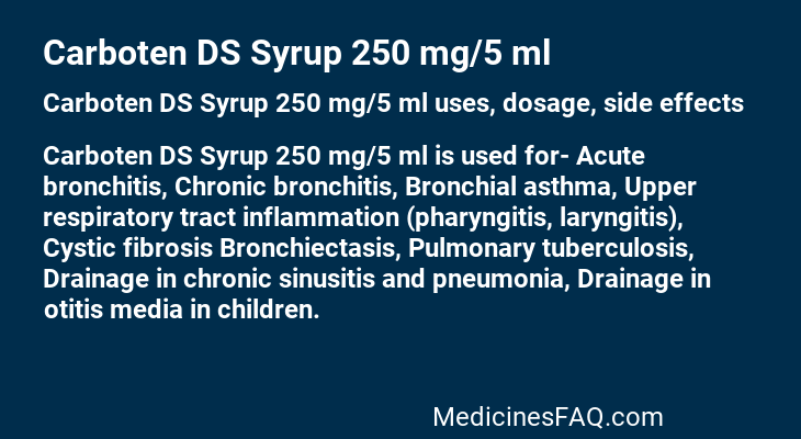 Carboten DS Syrup 250 mg/5 ml