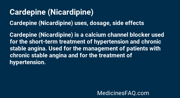 Cardepine (Nicardipine)