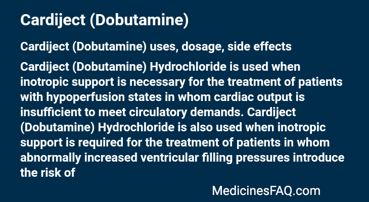 Cardiject (Dobutamine)