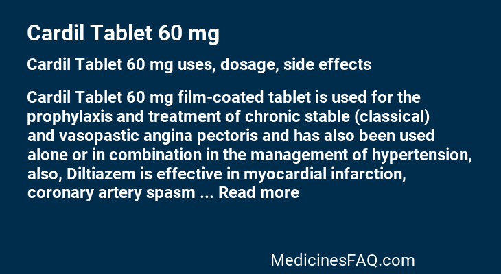 Cardil Tablet 60 mg