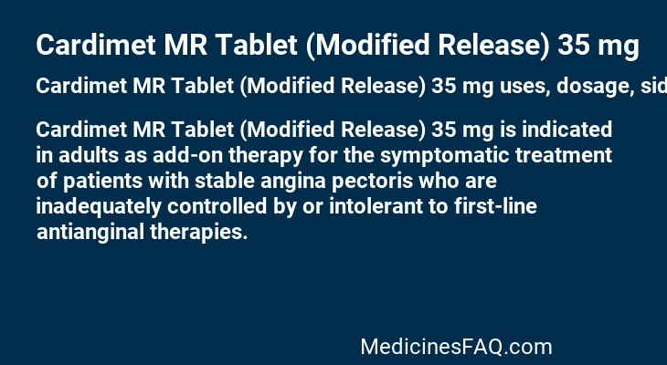 Cardimet MR Tablet (Modified Release) 35 mg