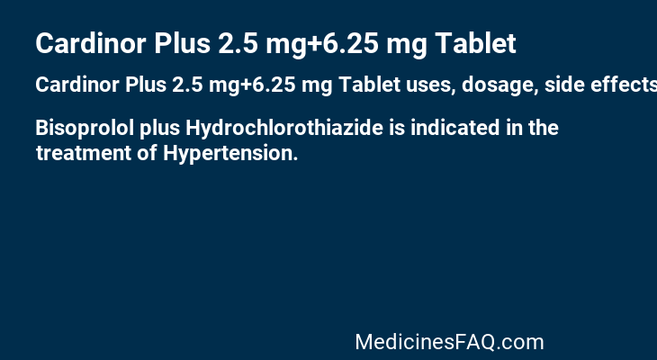 Cardinor Plus 2.5 mg+6.25 mg Tablet