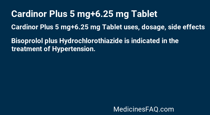 Cardinor Plus 5 mg+6.25 mg Tablet