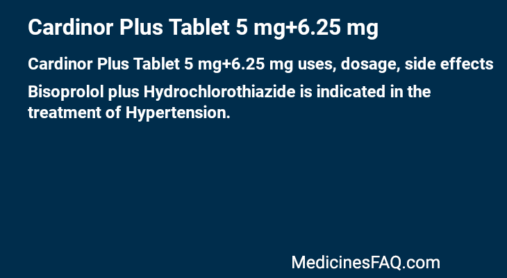 Cardinor Plus Tablet 5 mg+6.25 mg