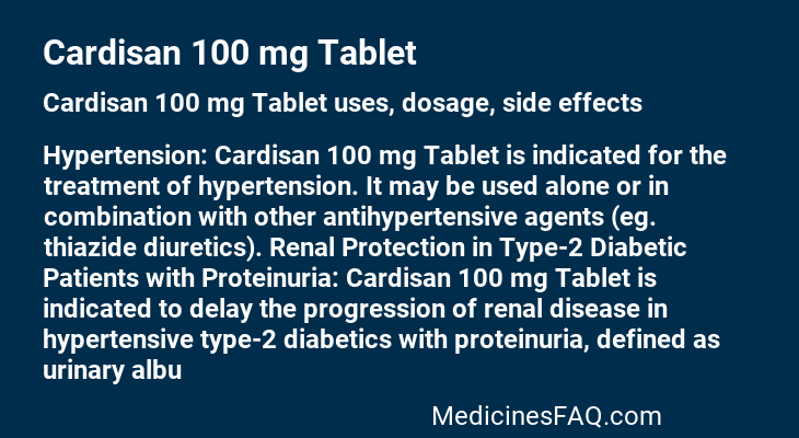 Cardisan 100 mg Tablet