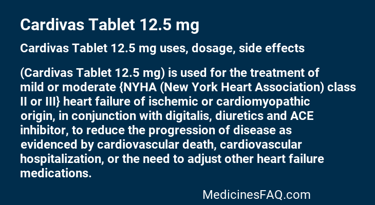 Cardivas Tablet 12.5 mg