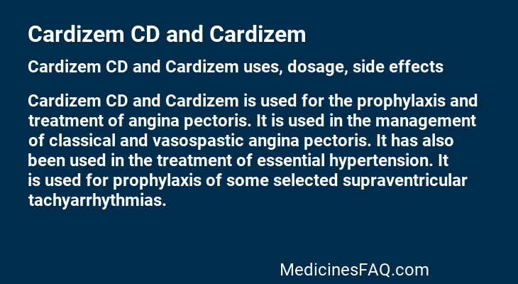Cardizem CD and Cardizem