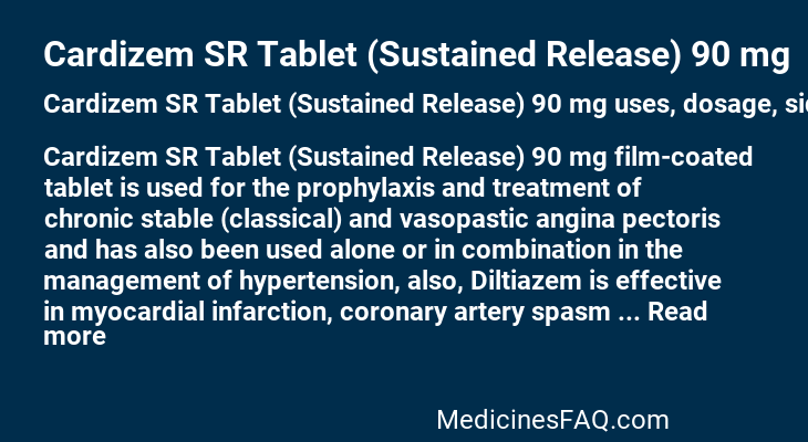 Cardizem SR Tablet (Sustained Release) 90 mg