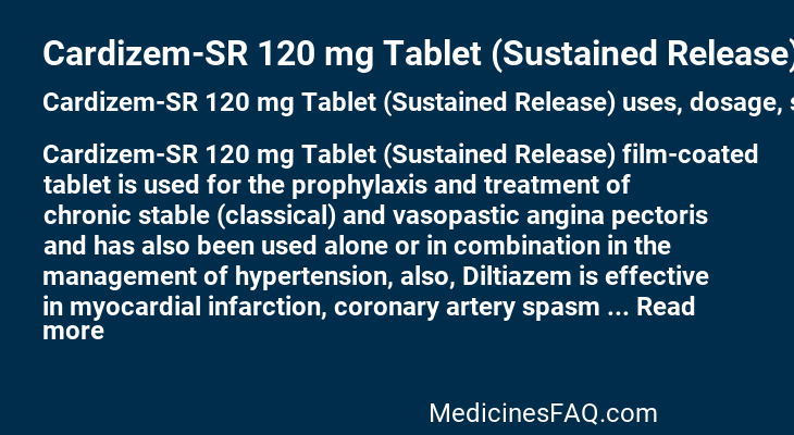 Cardizem-SR 120 mg Tablet (Sustained Release)