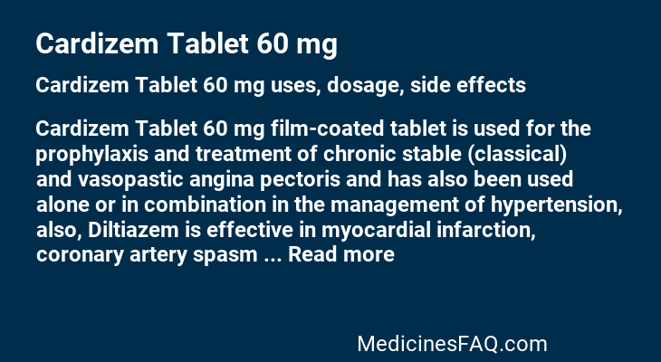 Cardizem Tablet 60 mg