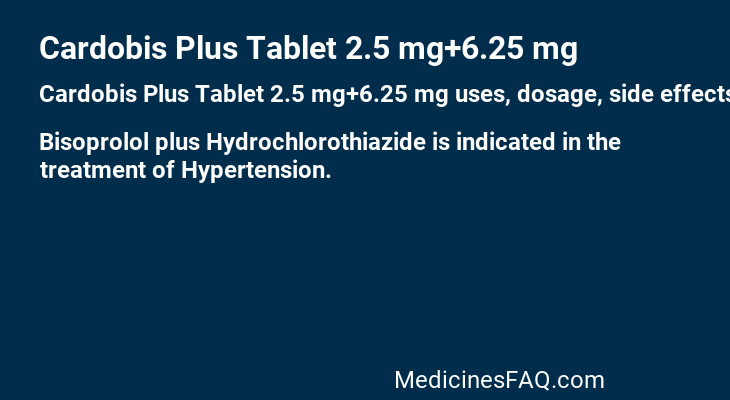 Cardobis Plus Tablet 2.5 mg+6.25 mg