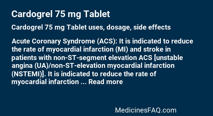 Cardogrel 75 mg Tablet