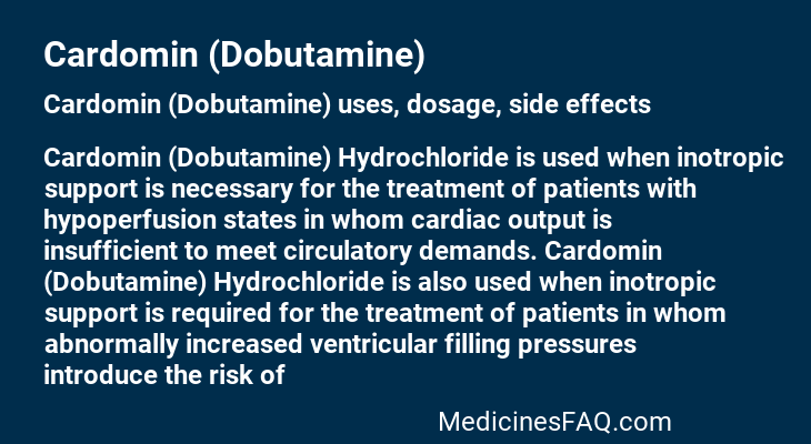 Cardomin (Dobutamine)
