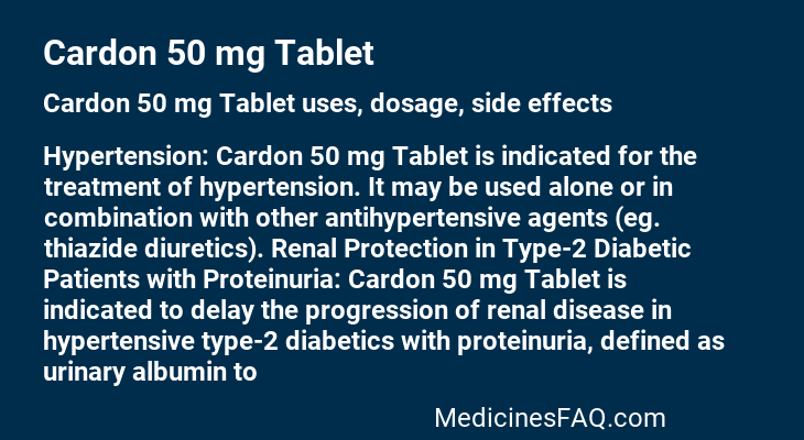 Cardon 50 mg Tablet