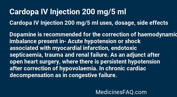 Cardopa IV Injection 200 mg/5 ml