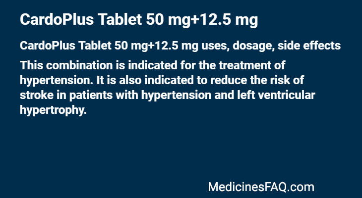 CardoPlus Tablet 50 mg+12.5 mg