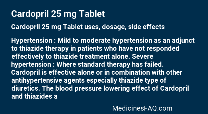 Cardopril 25 mg Tablet