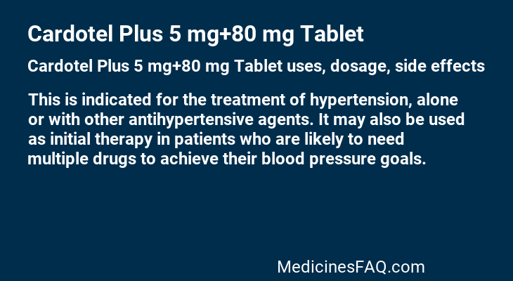 Cardotel Plus 5 mg+80 mg Tablet