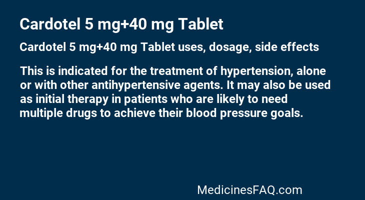 Cardotel 5 mg+40 mg Tablet