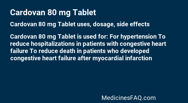 Cardovan 80 mg Tablet