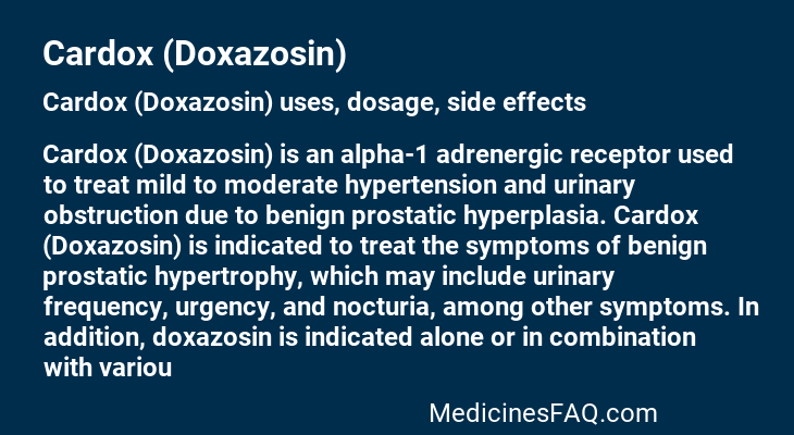 Cardox (Doxazosin)