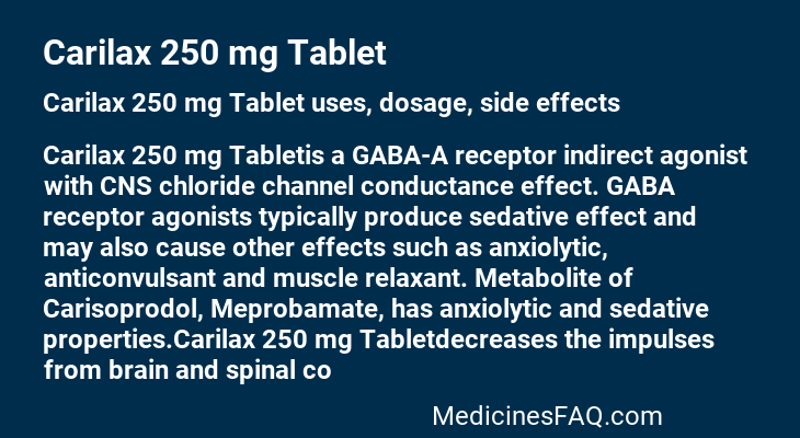 Carilax 250 mg Tablet