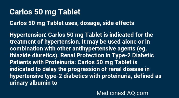 Carlos 50 mg Tablet