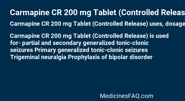 Carmapine CR 200 mg Tablet (Controlled Release)