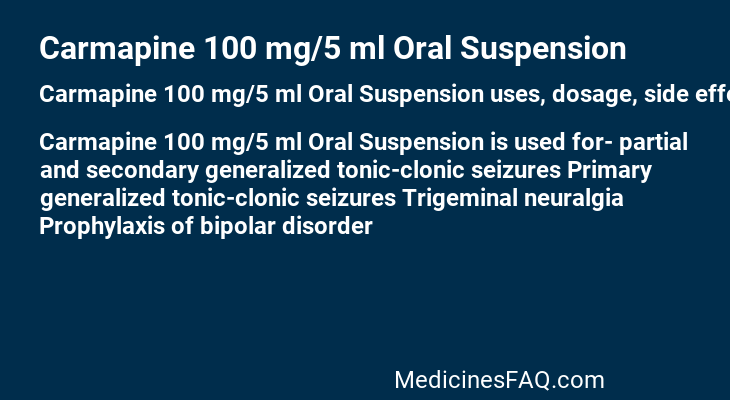 Carmapine 100 mg/5 ml Oral Suspension