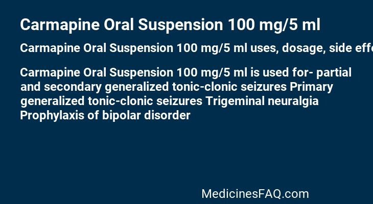 Carmapine Oral Suspension 100 mg/5 ml