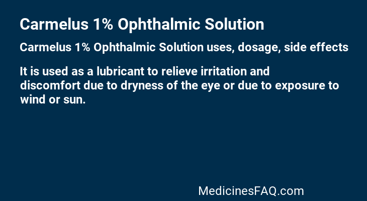 Carmelus 1% Ophthalmic Solution