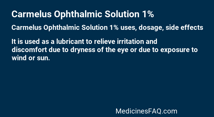 Carmelus Ophthalmic Solution 1%