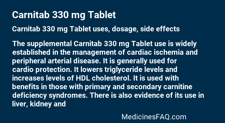 Carnitab 330 mg Tablet