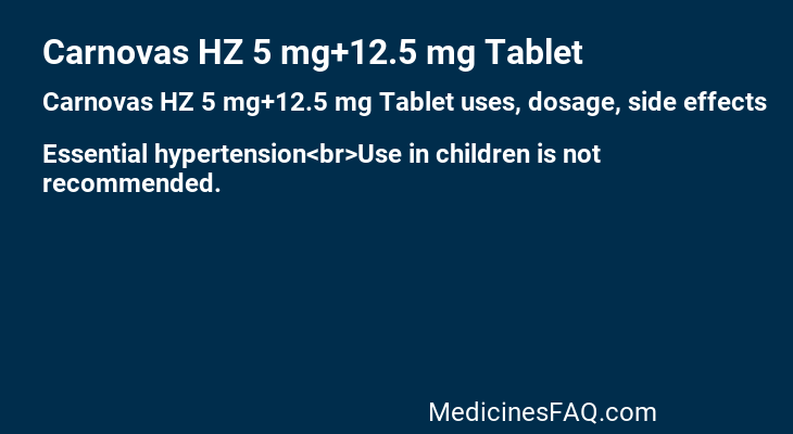 Carnovas HZ 5 mg+12.5 mg Tablet