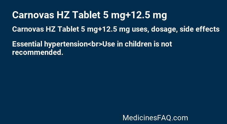 Carnovas HZ Tablet 5 mg+12.5 mg