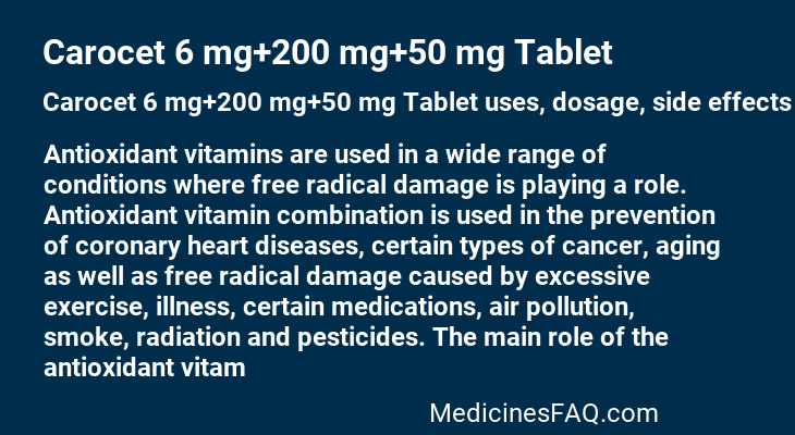 Carocet 6 mg+200 mg+50 mg Tablet