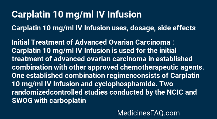 Carplatin 10 mg/ml IV Infusion