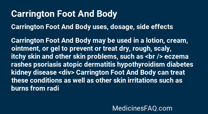 Carrington Foot And Body