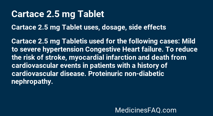 Cartace 2.5 mg Tablet