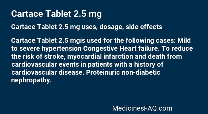 Cartace Tablet 2.5 mg