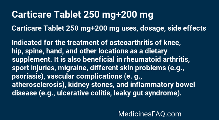 Carticare Tablet 250 mg+200 mg