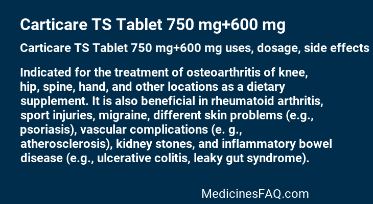 Carticare TS Tablet 750 mg+600 mg