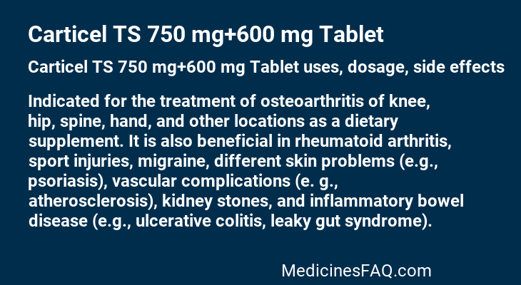 Carticel TS 750 mg+600 mg Tablet