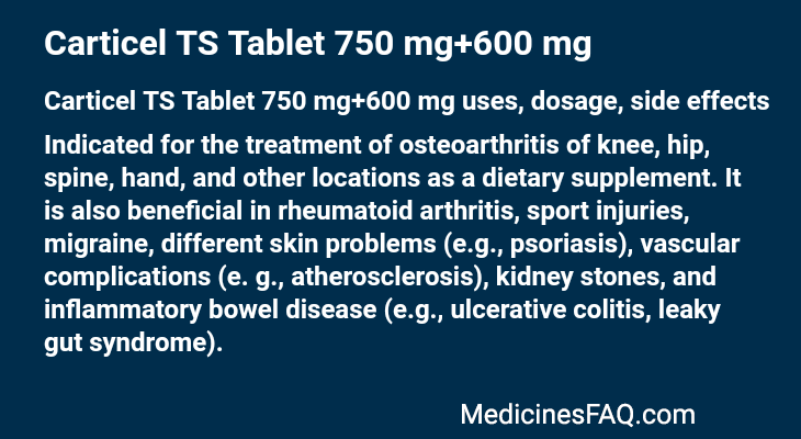 Carticel TS Tablet 750 mg+600 mg