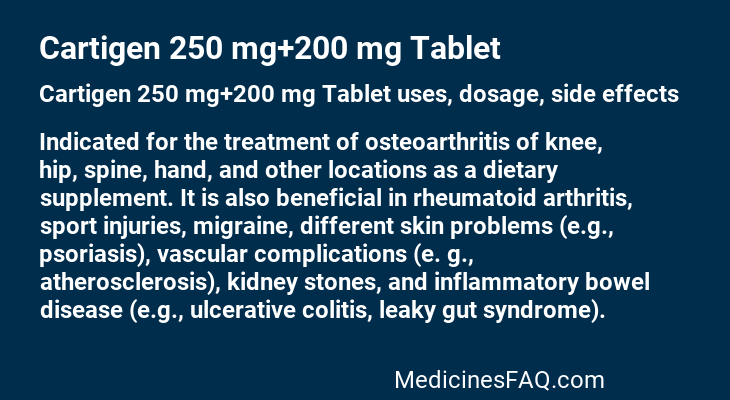 Cartigen 250 mg+200 mg Tablet